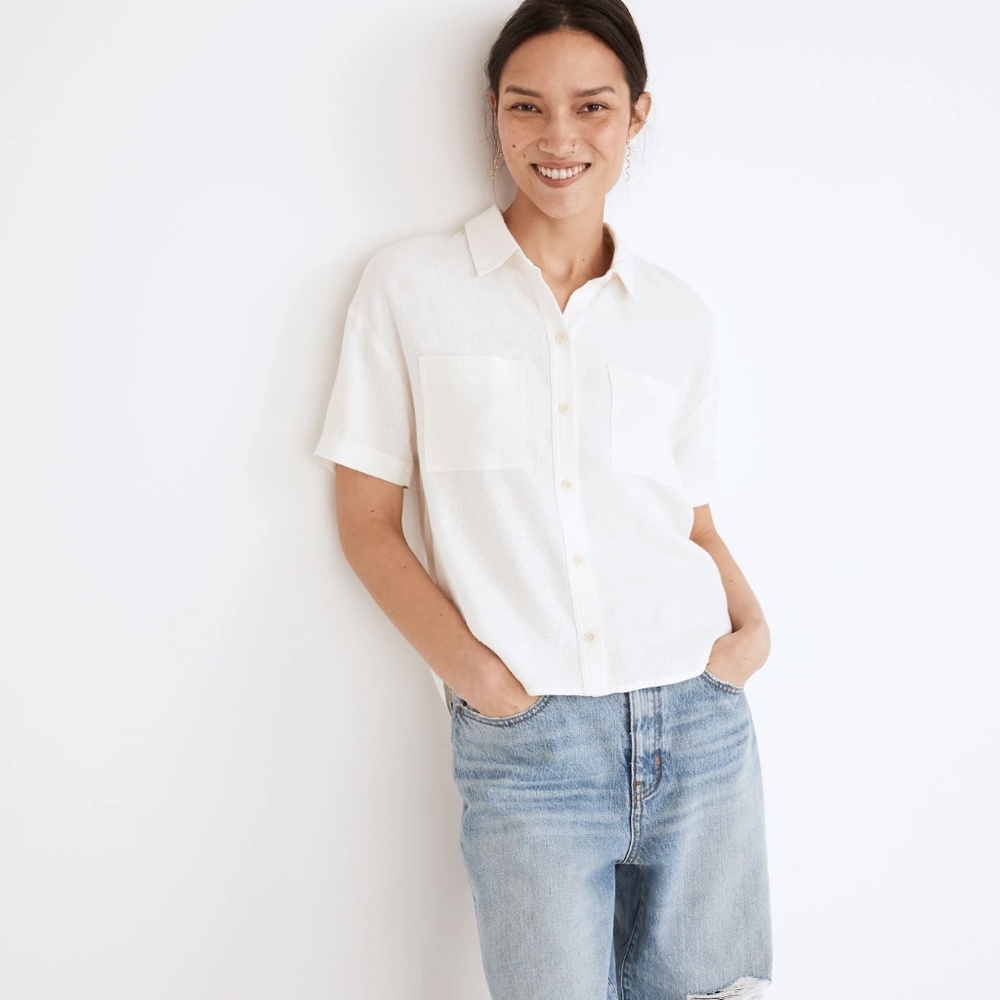 Madewell Breezewoven Beachside Shirttail Top